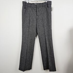 Gap Modern Fit Flare Wool Blend Trousers Herringbone Pattern NWT